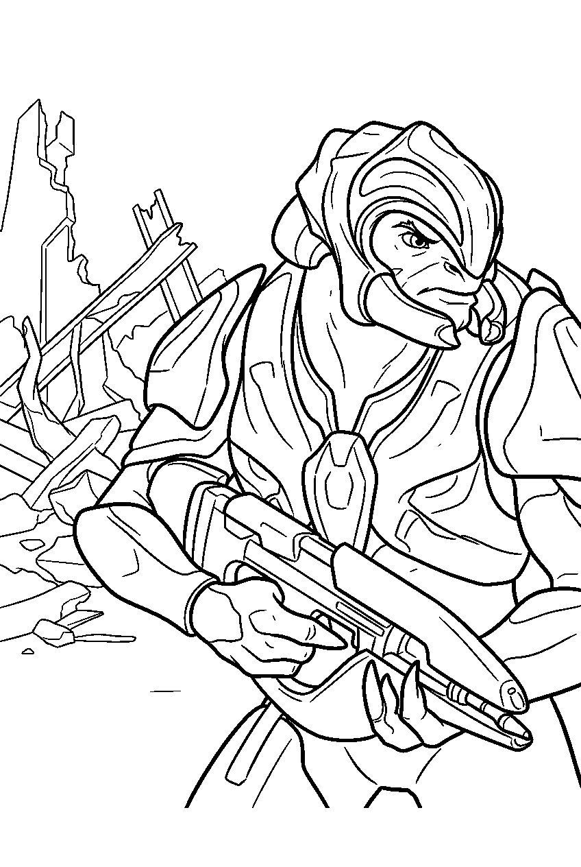 halo arbiter near high charity wreckage searching for allies line art