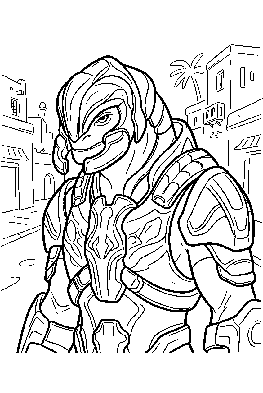halo arbiter on mombasa street line art