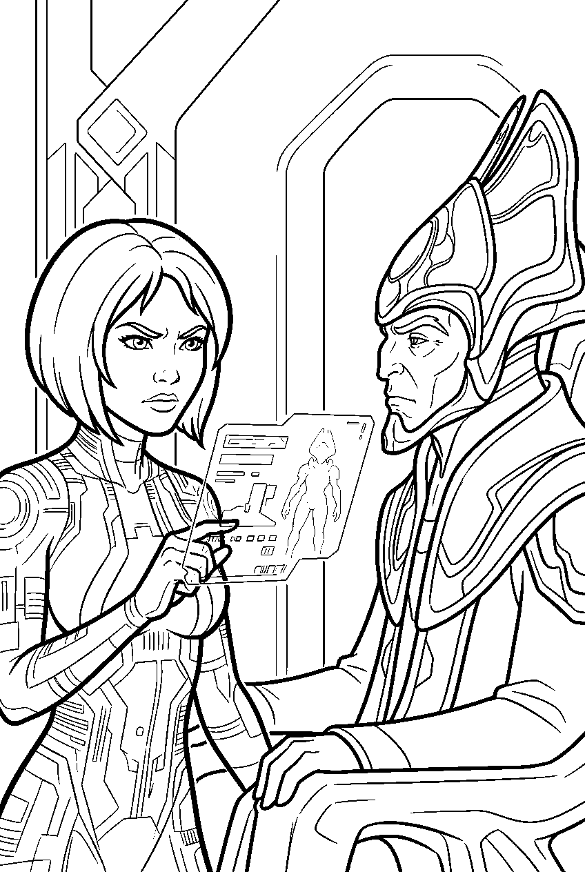 halo cortana tracking prophet regret on delta halo line art
