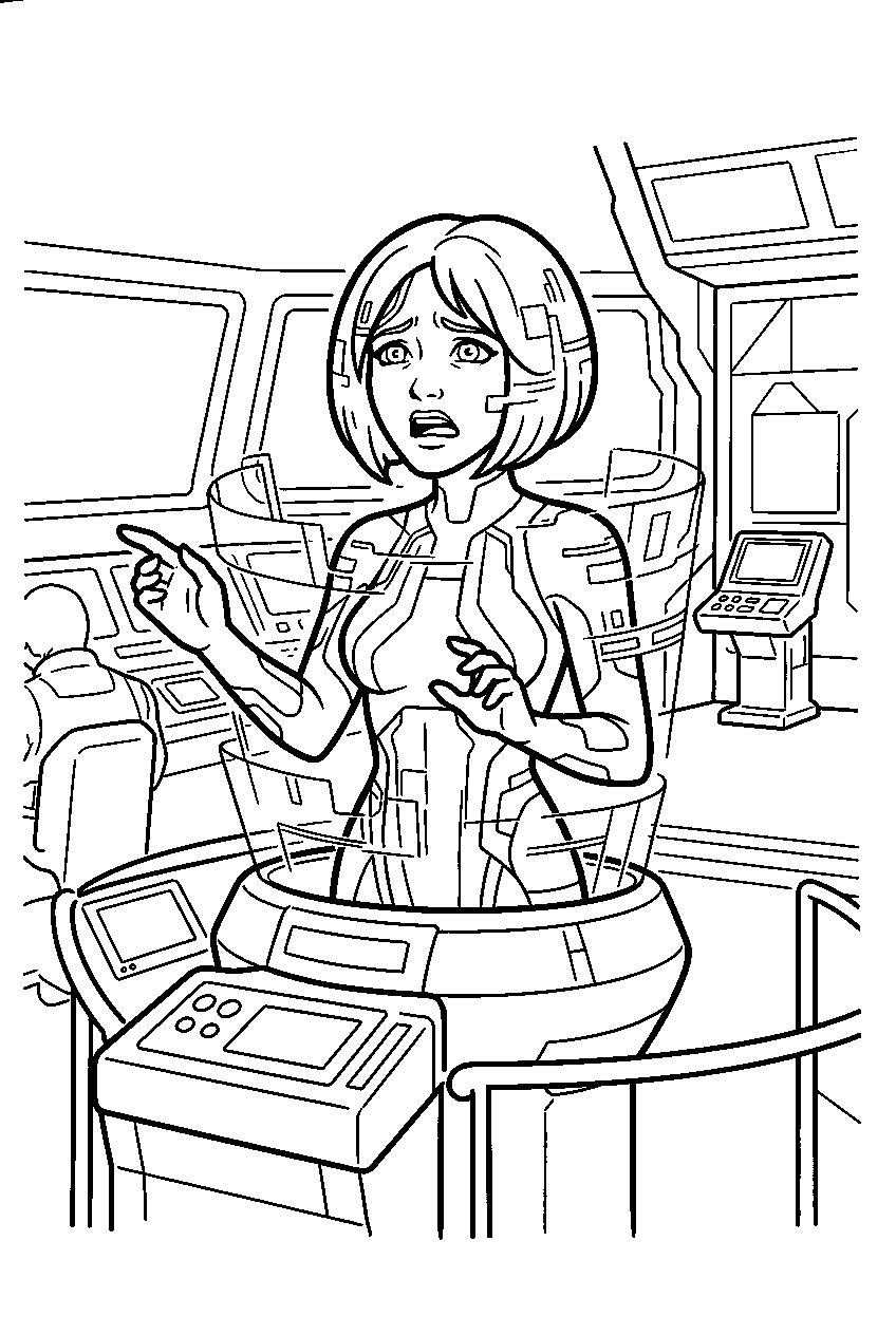 halo cortana warning about rampancy in infinity command center line art