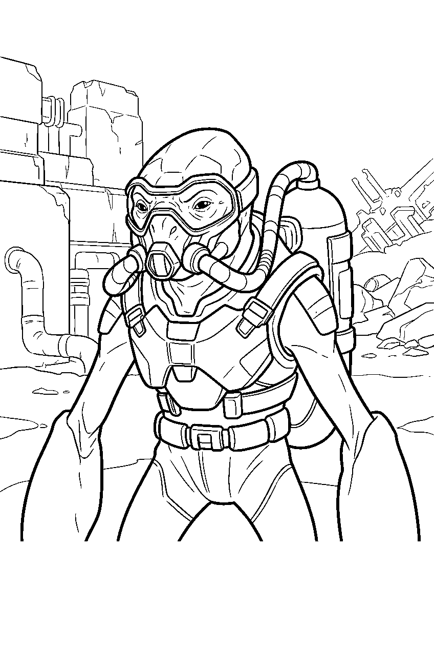 halo grunt in voi line art
