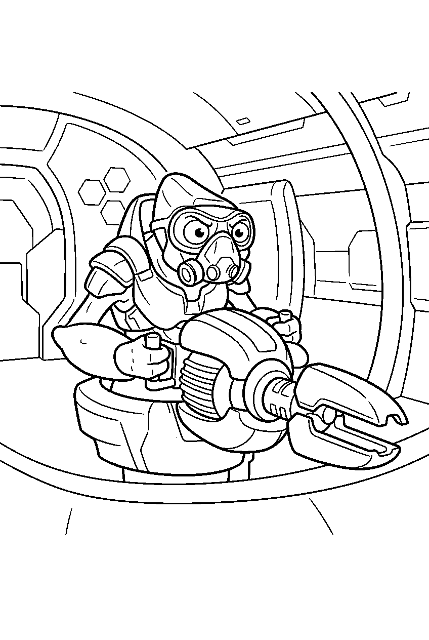 halo grunt operating plasma turret aboard truth and reconciliation line art