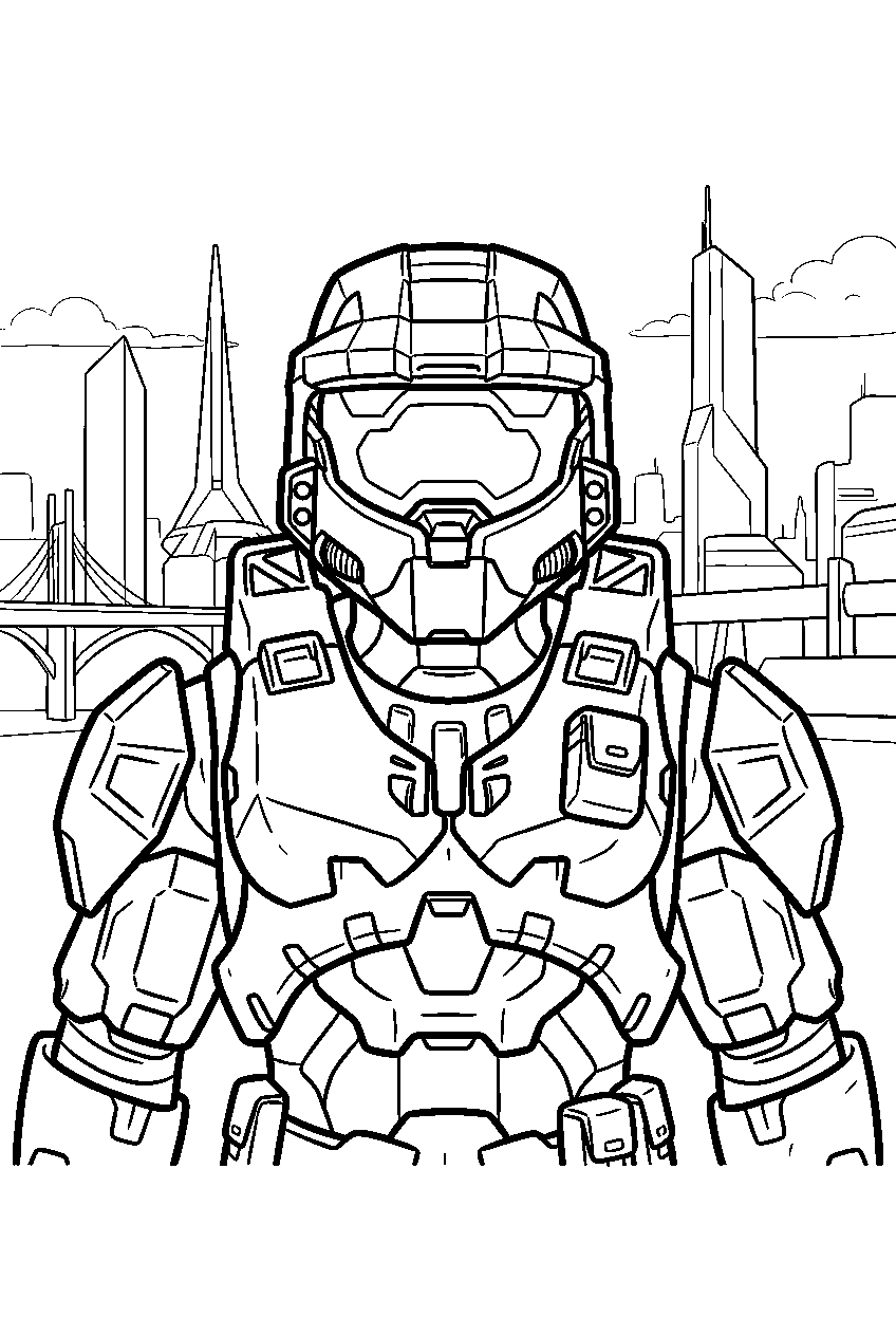 halo game characters in new alexandria line art