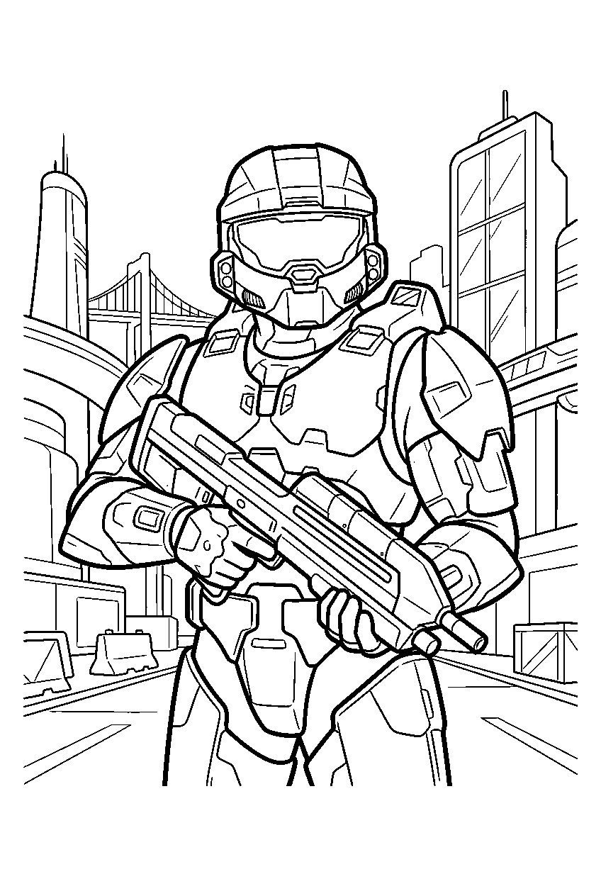 halo game characters in new mombasa line art