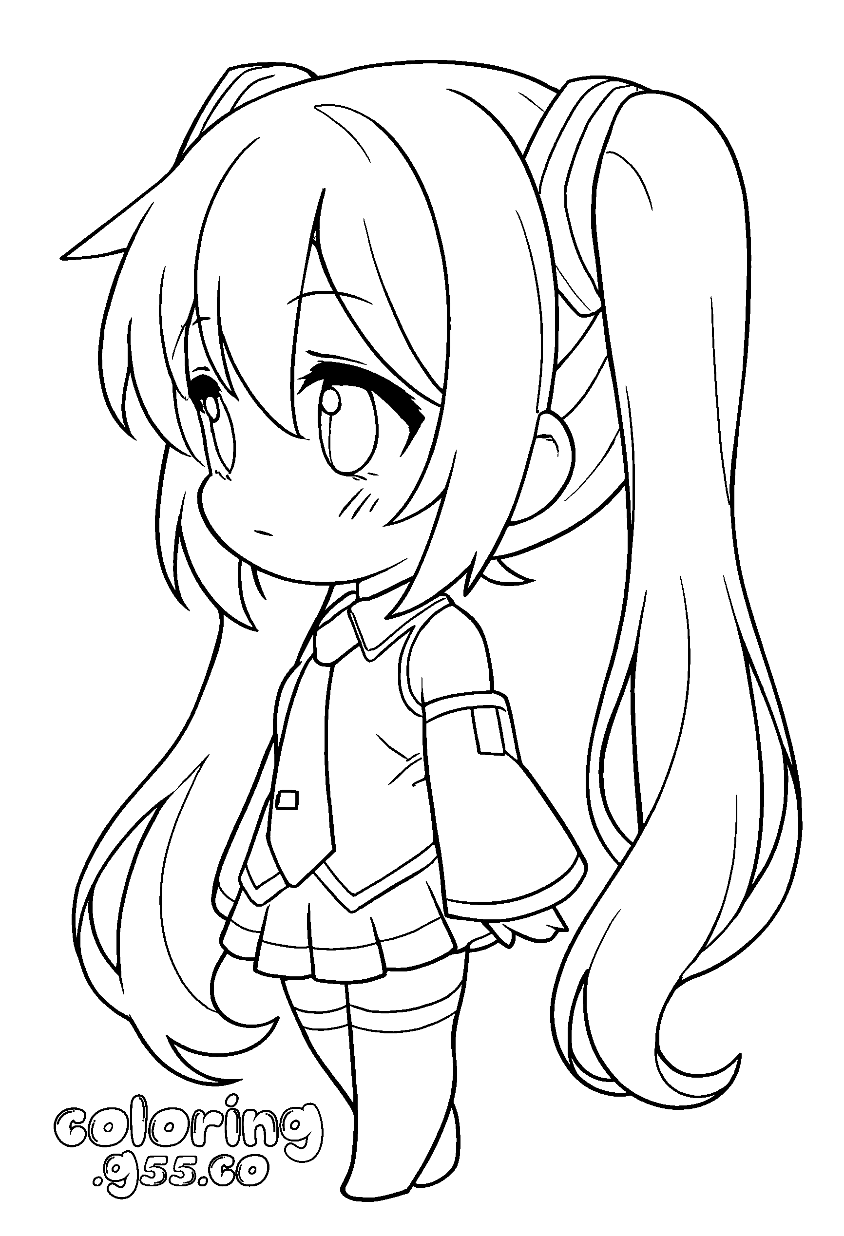 chibi hatsune miku line art