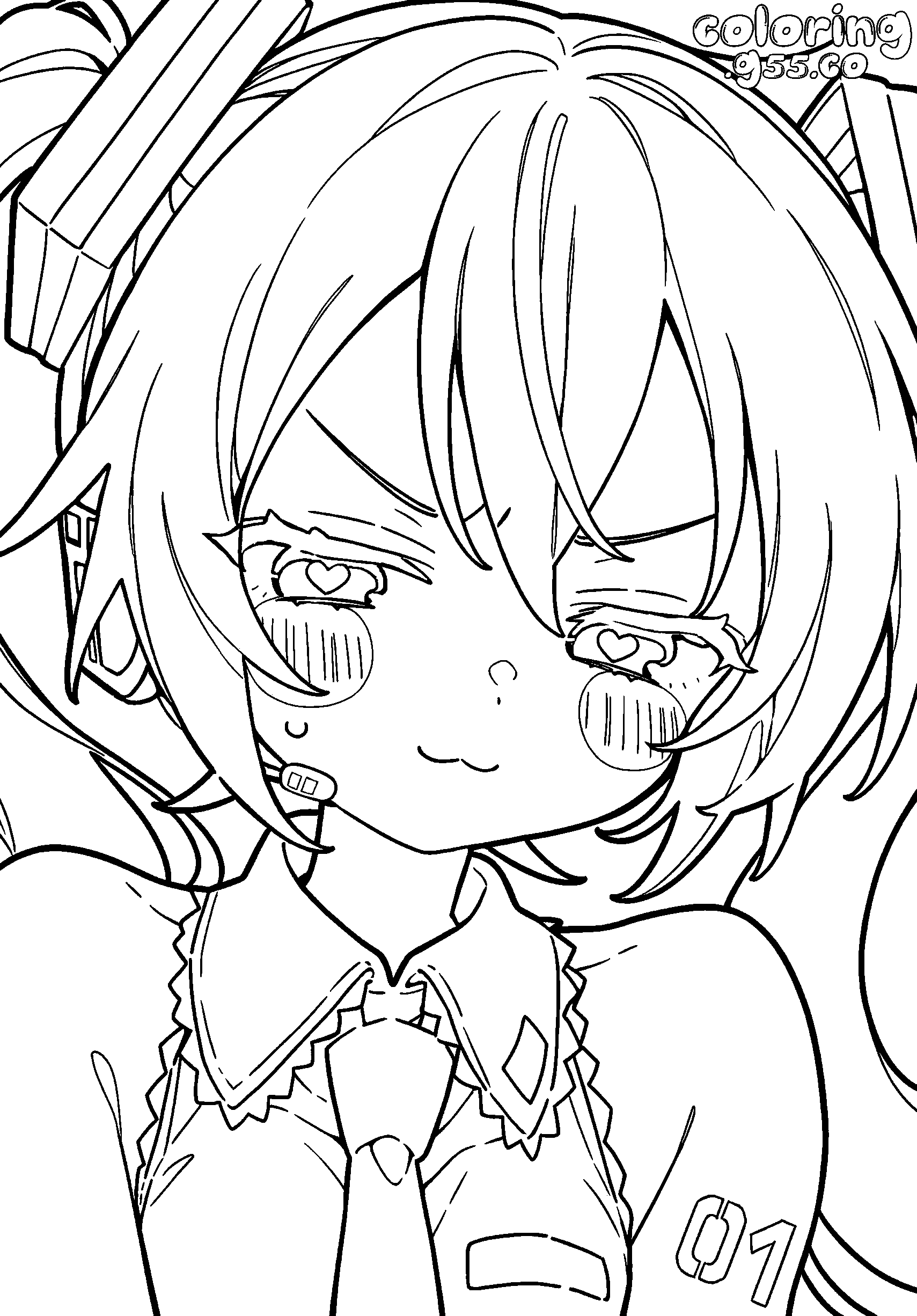 close up smug hatsune miku heart eyes blush face line art anime for kids