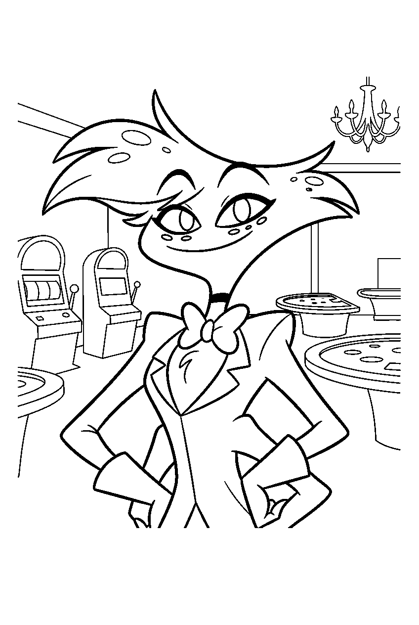hazbin hotel angel dust in casino line art