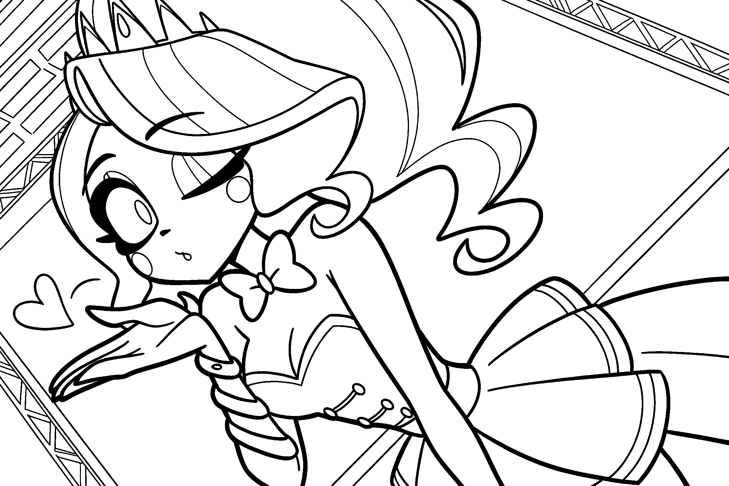 charlie morningstar blowing a kiss hazbin hotel line art for kids
