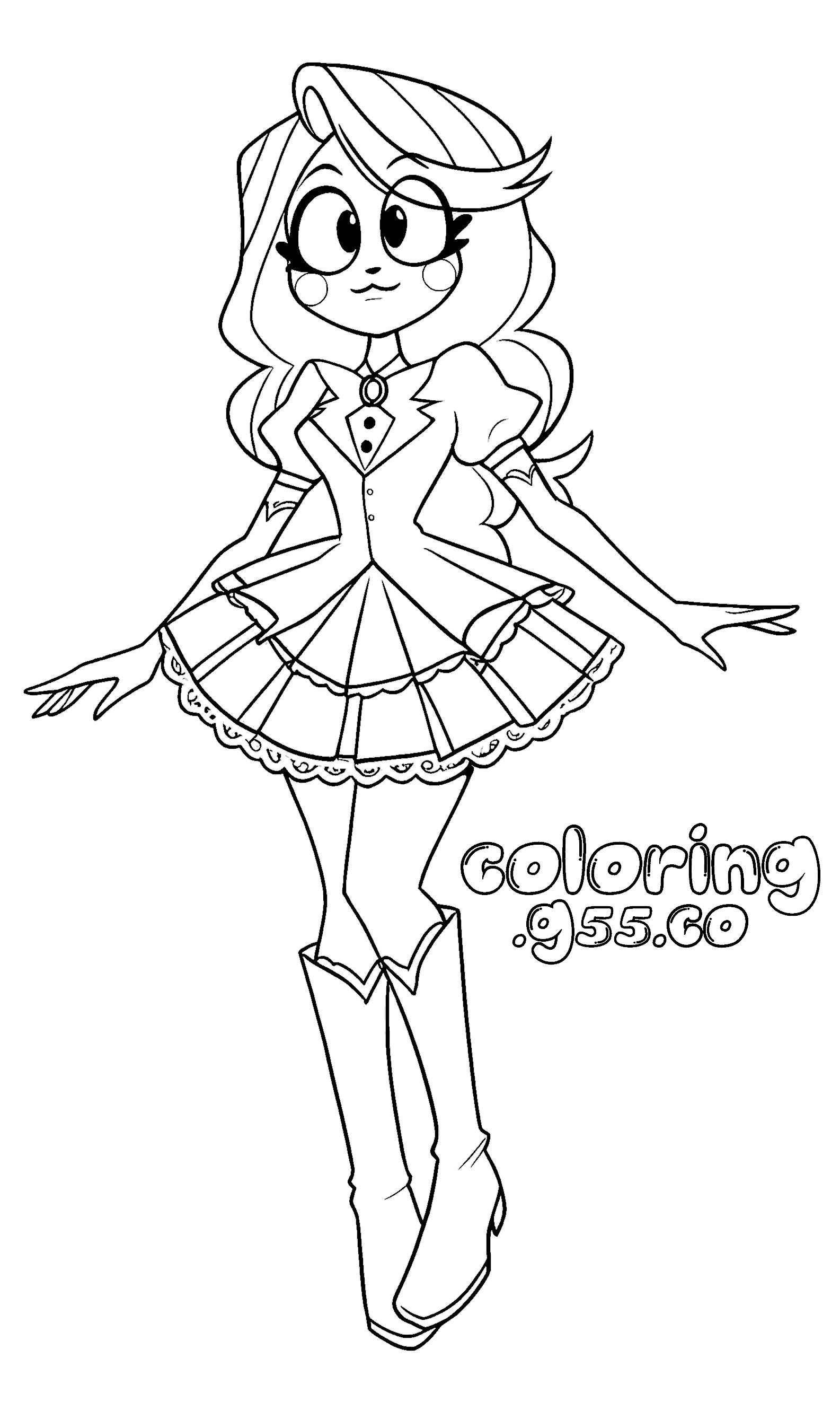 charlie morningstar in pretty ruffle dress hazbin hotel line art for kids
