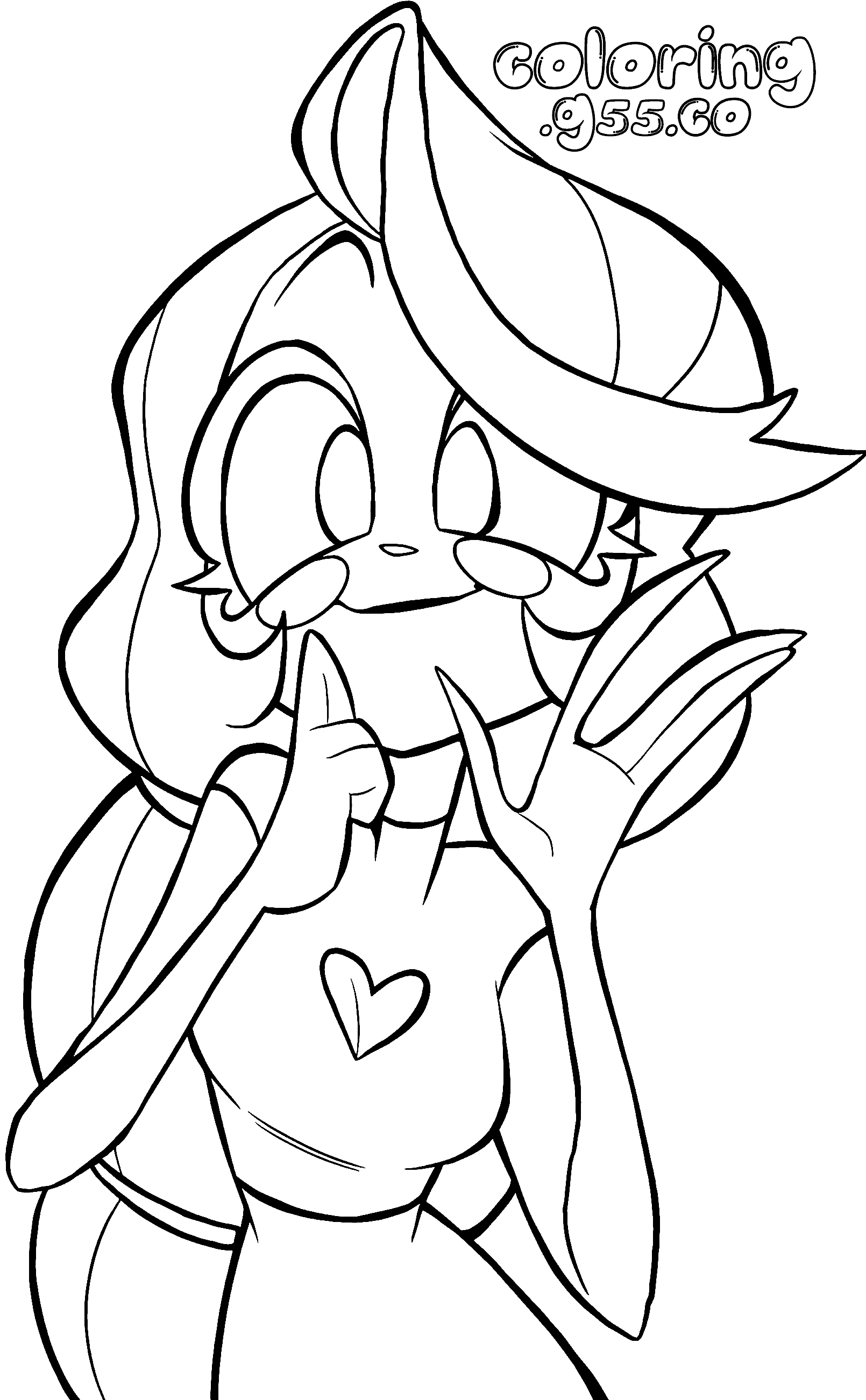chibi charlie morningstar with heart top hazbin hotel line art for kids