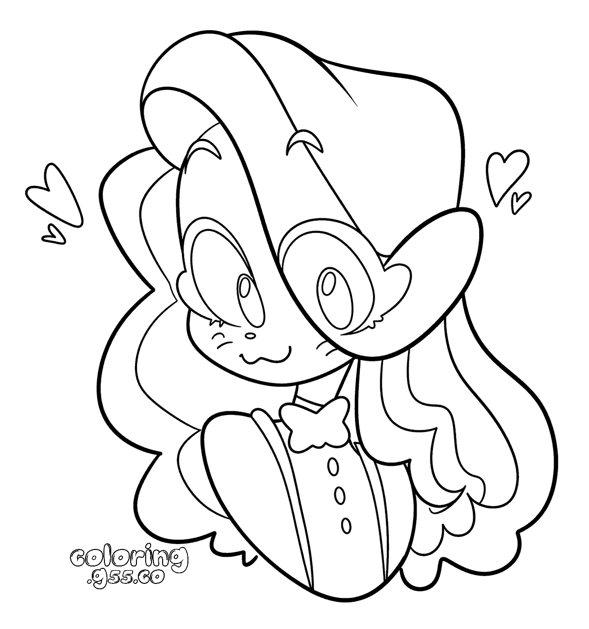 cute kawaii charlie morningstar portrait hearts hazbin hotel line art for kids