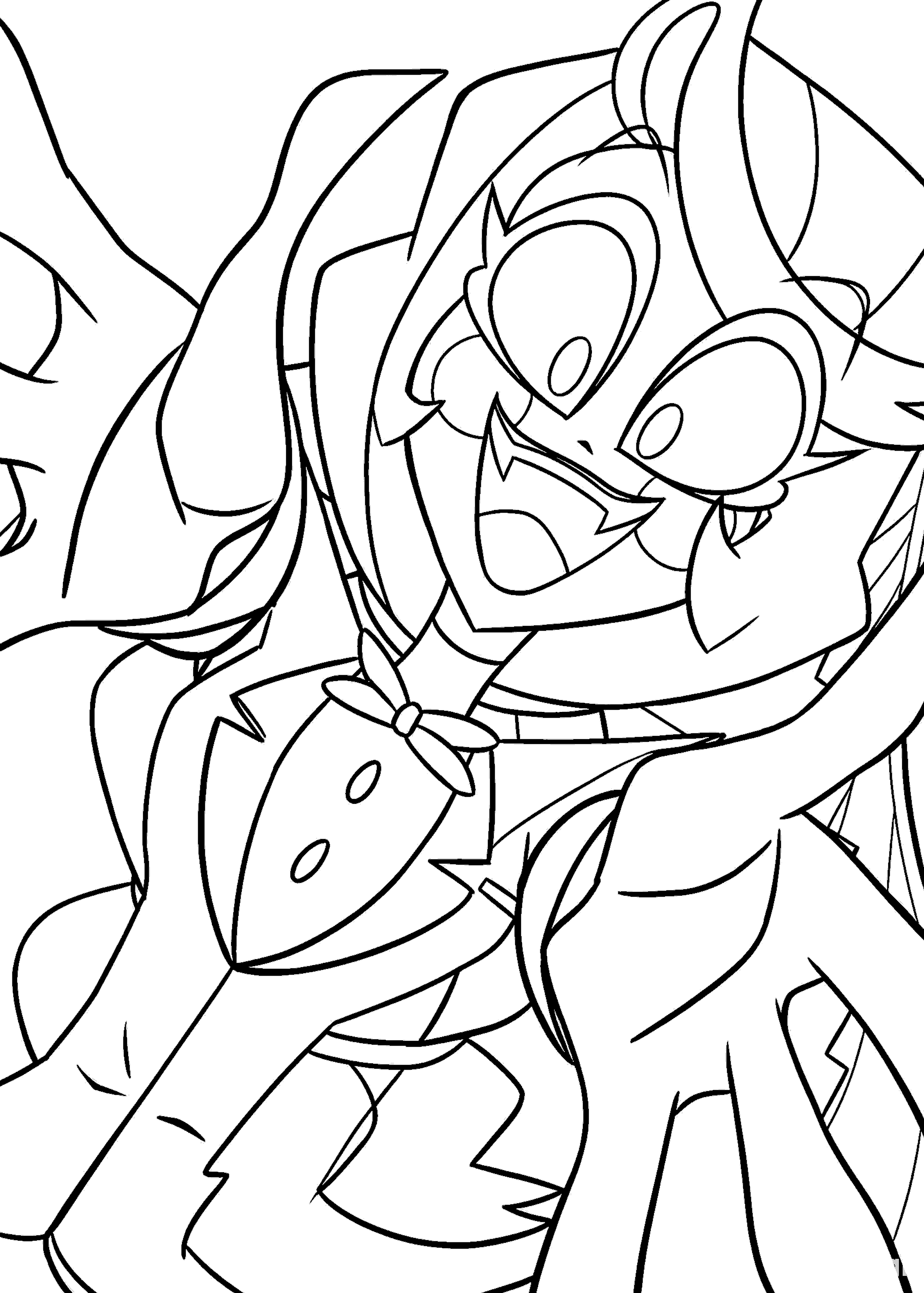 happy charlie morningstar hazbin hotel line art for kids