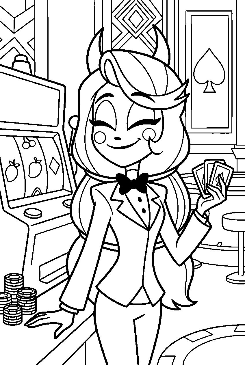 hazbin hotel charlie morningstar in casino line art