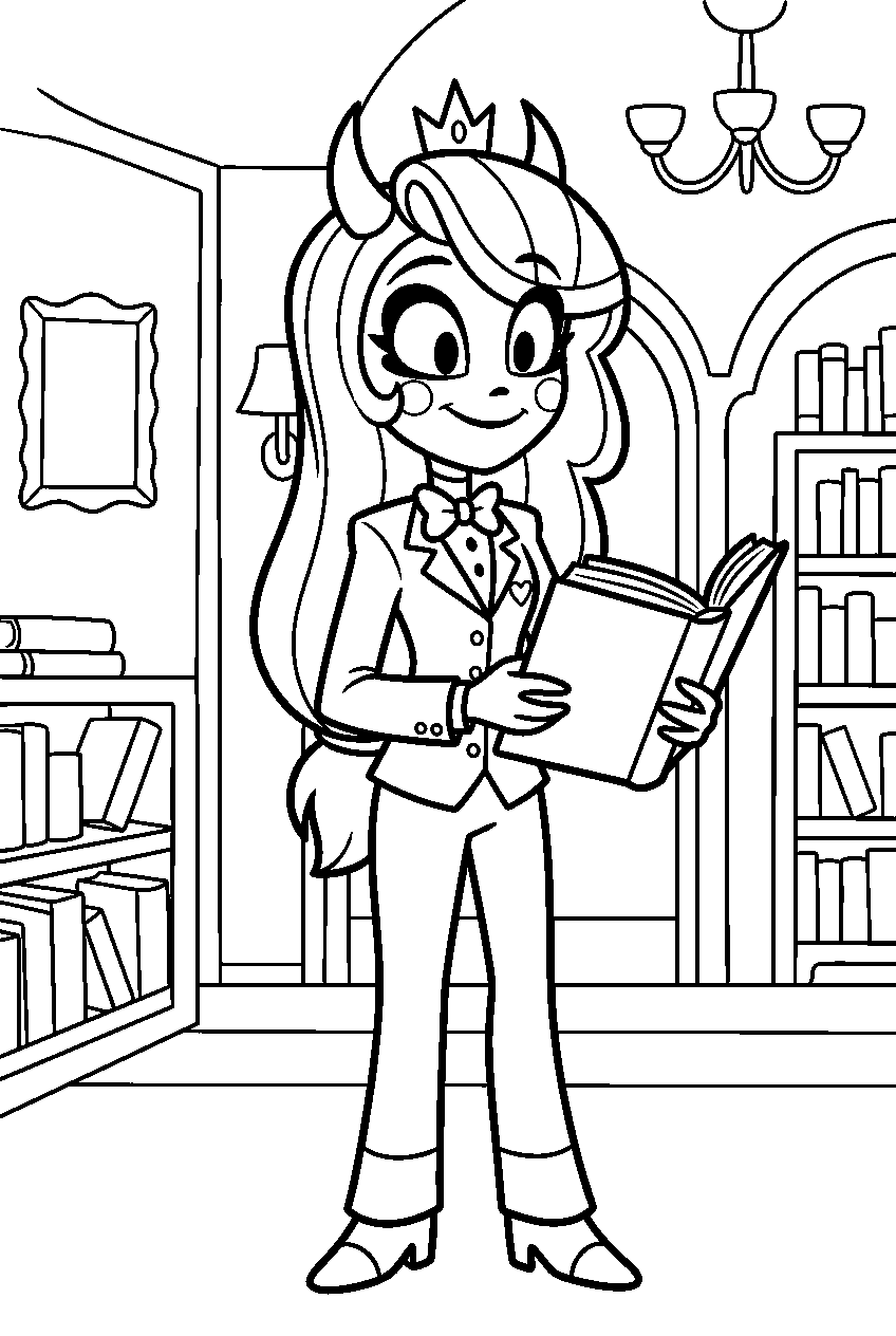 hazbin hotel charlie morningstar in hotel library line art