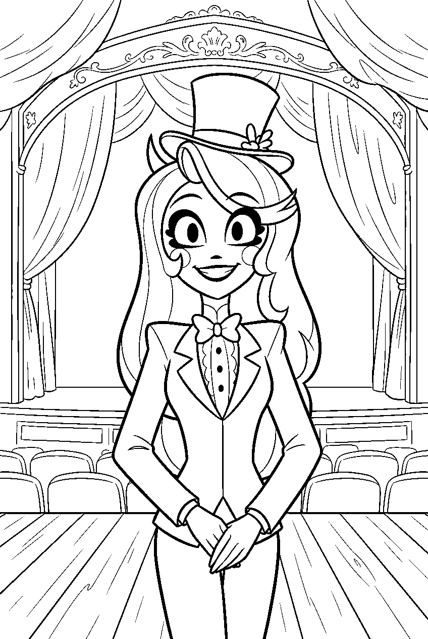 hazbin hotel charlie morningstar in old theater line art