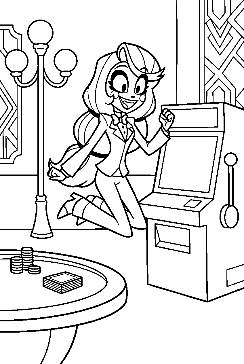 hazbin hotel charlie morningstar jumping in casino line art