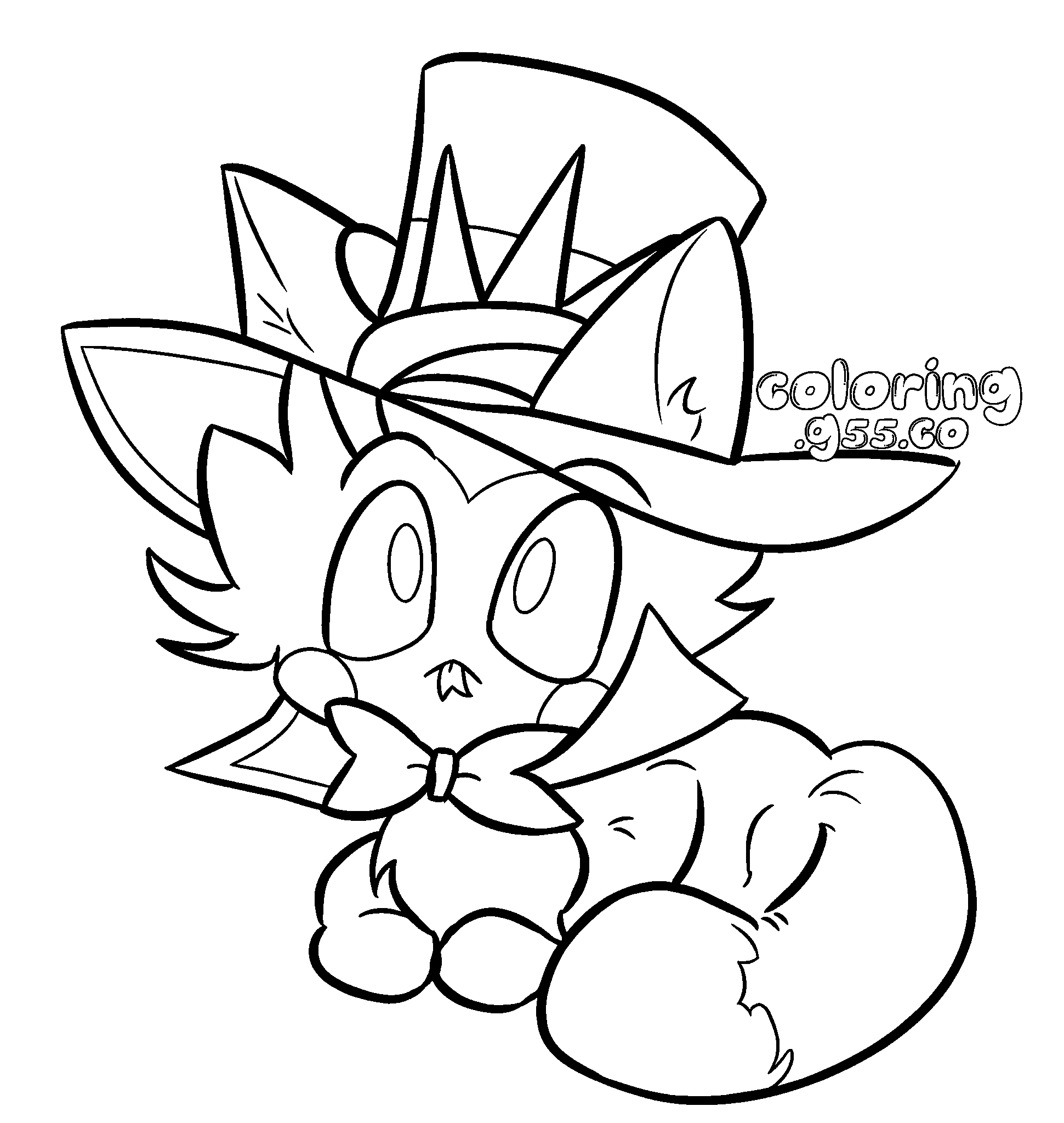 cute cat lucifer morningstar in hat hazbin hotel line art for kids