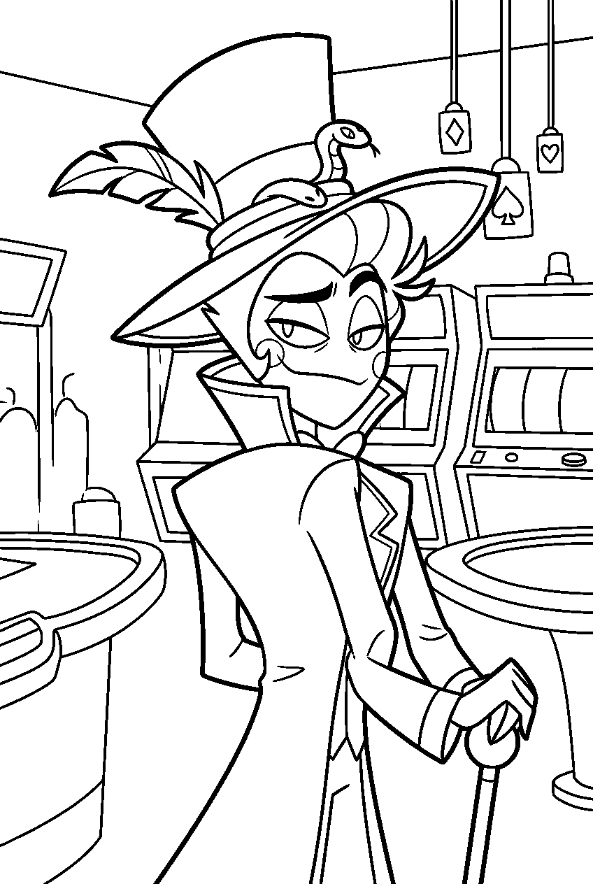 hazbin hotel lucifer morningstar in casino line art