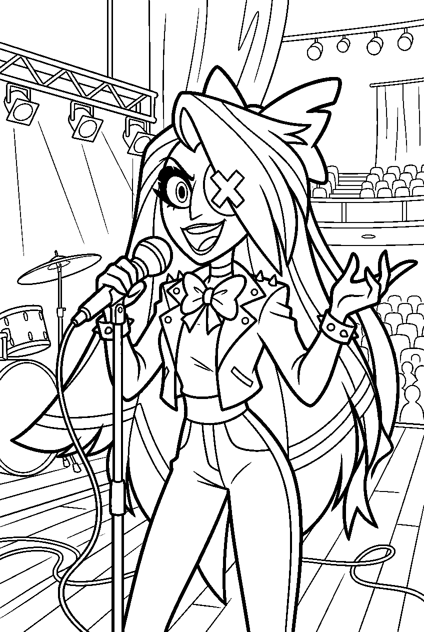 hazbin hotel vaggie in concert hall line art