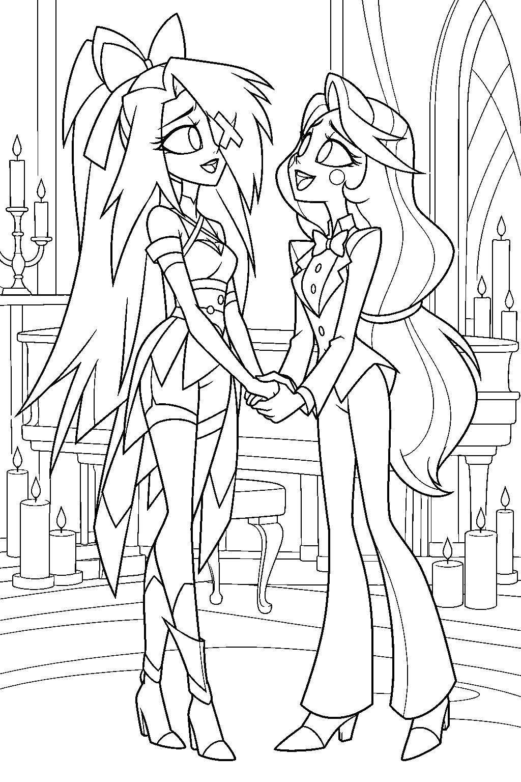 hazbin hotel vaggie singing more than anything reprise with charlie morningstar line art