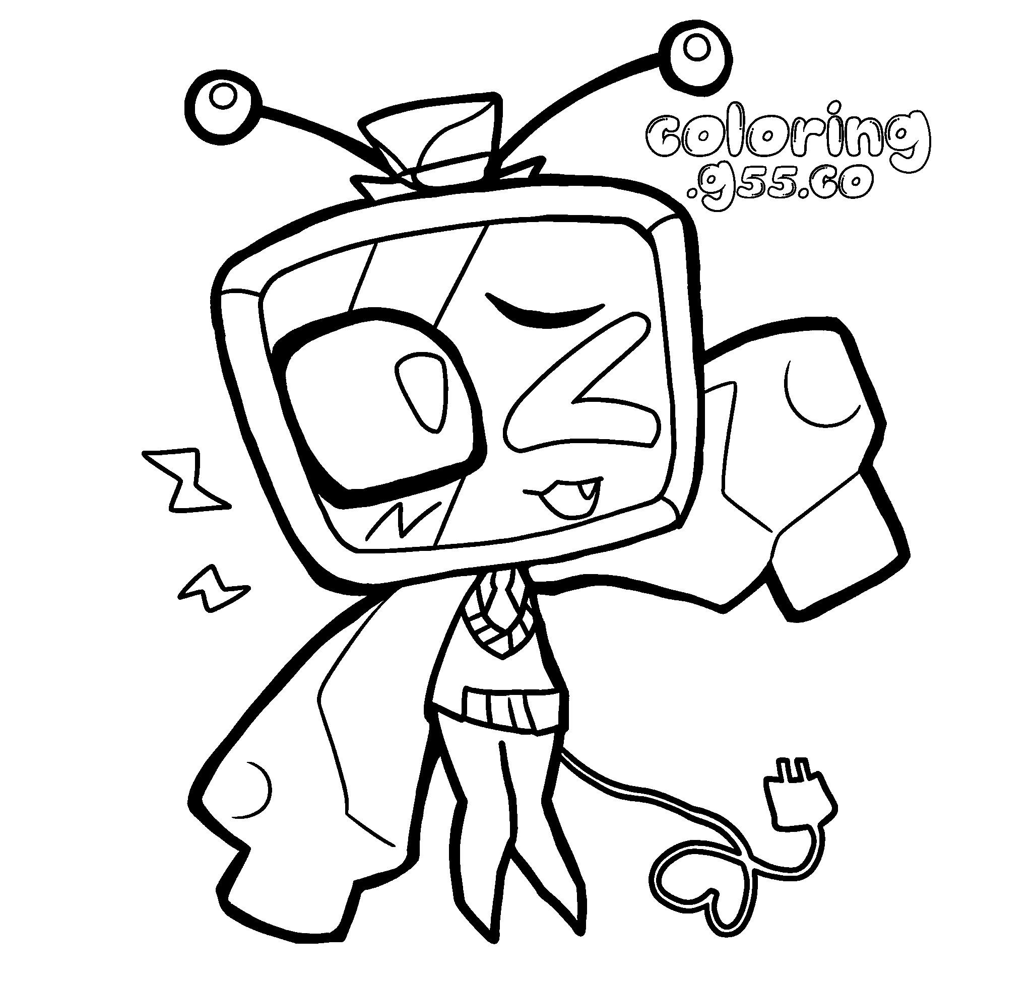chibi vox tv demon winking heart plug hazbin hotel line art for kids