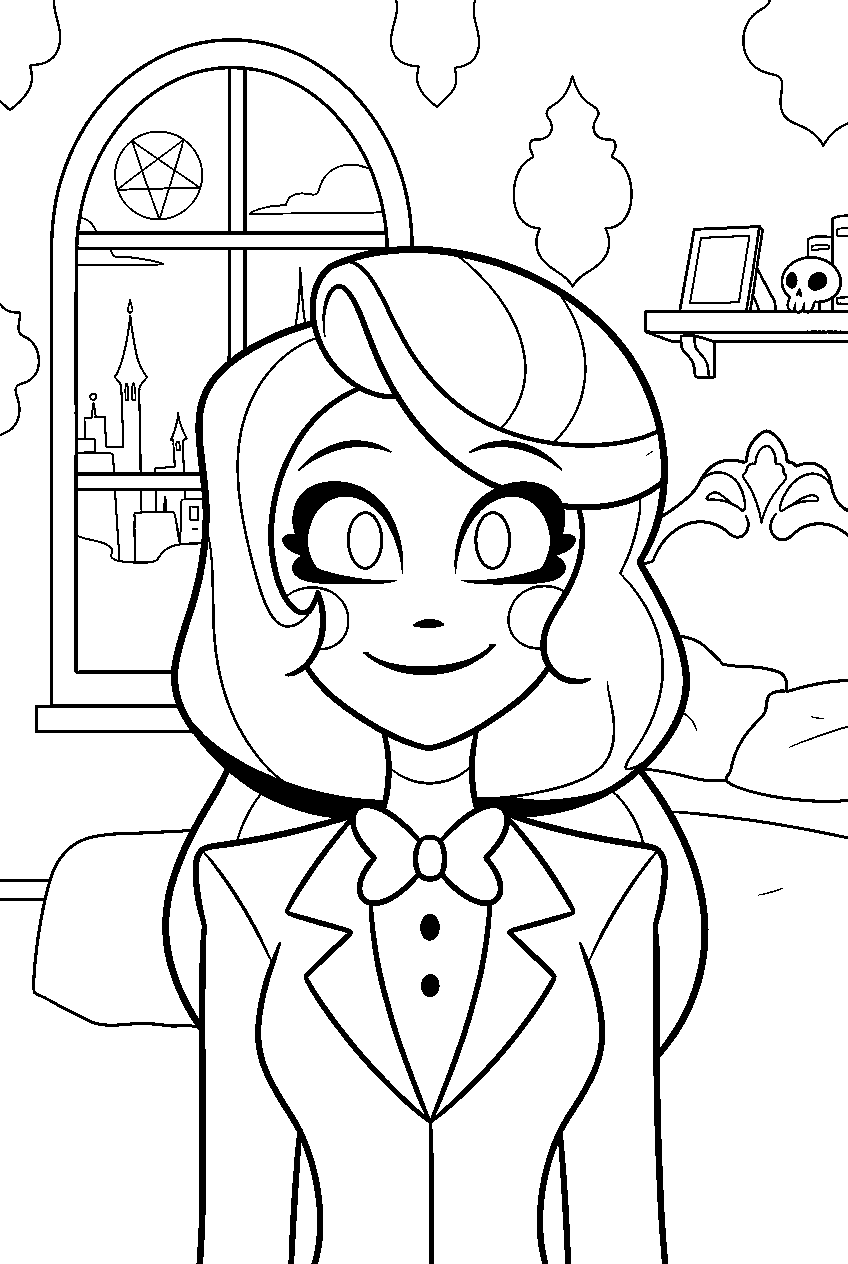 hazbin hotel characters in charlie s room line art