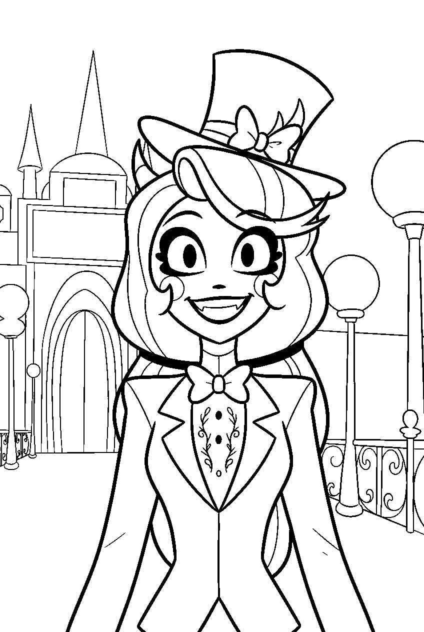 hazbin hotel characters in entertainment district line art
