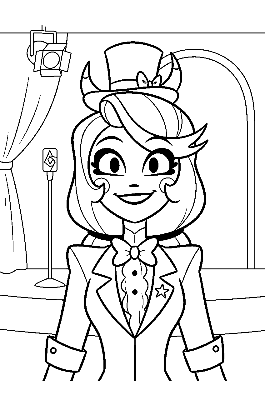 hazbin hotel characters in nightclub line art