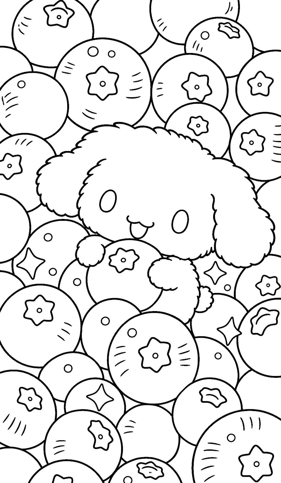 hello kitty friends cinnamoroll blueberry pattern line art for kids