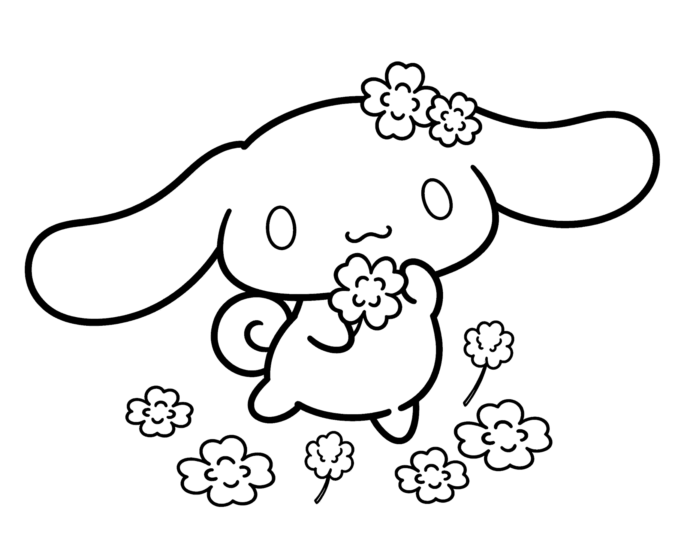 hello kitty friends cinnamoroll clover line art for kids