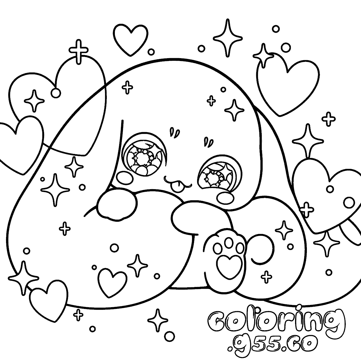hello kitty friends cinnamoroll hearts sparkles line art for kids