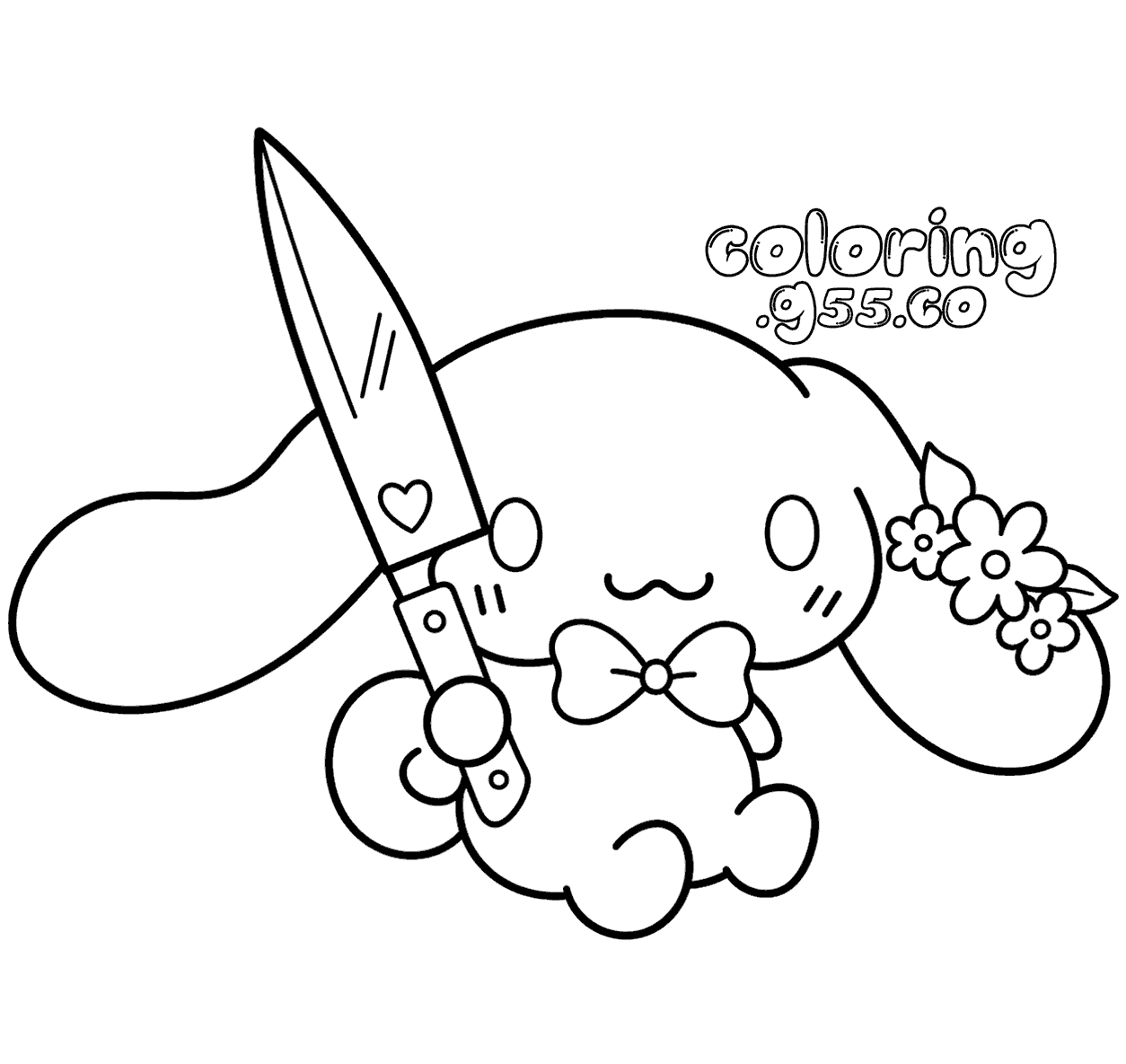 hello kitty friends cinnamoroll knife meme cute flower line art for kids
