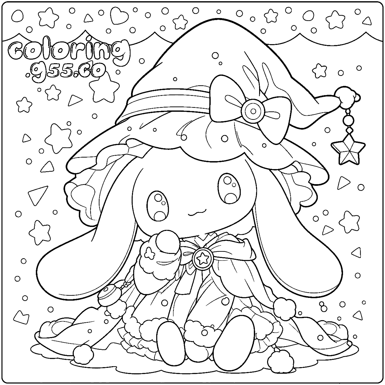 hello kitty friends cinnamoroll witch wizard costume line art for kids