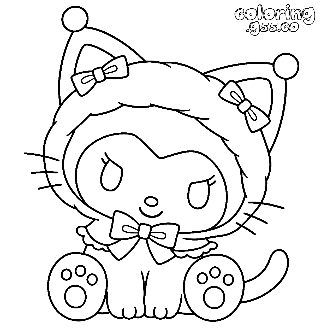 cute kuromi kitty cat costume hello kitty friends line art for kids