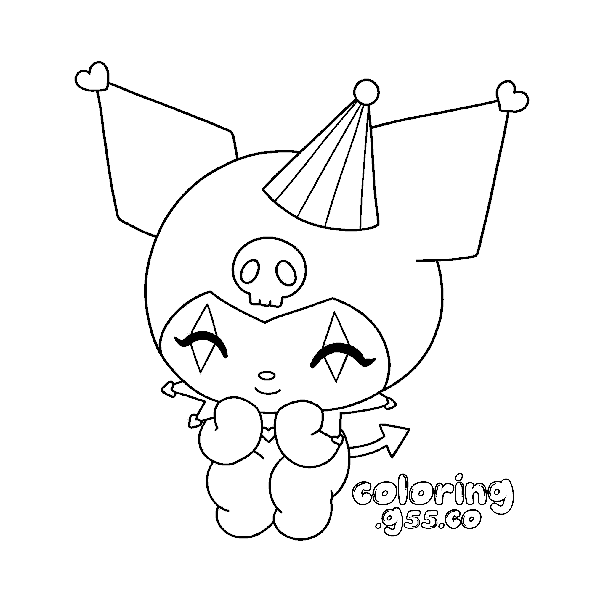 hello kitty friends kuromi birthday party hat line art for kids
