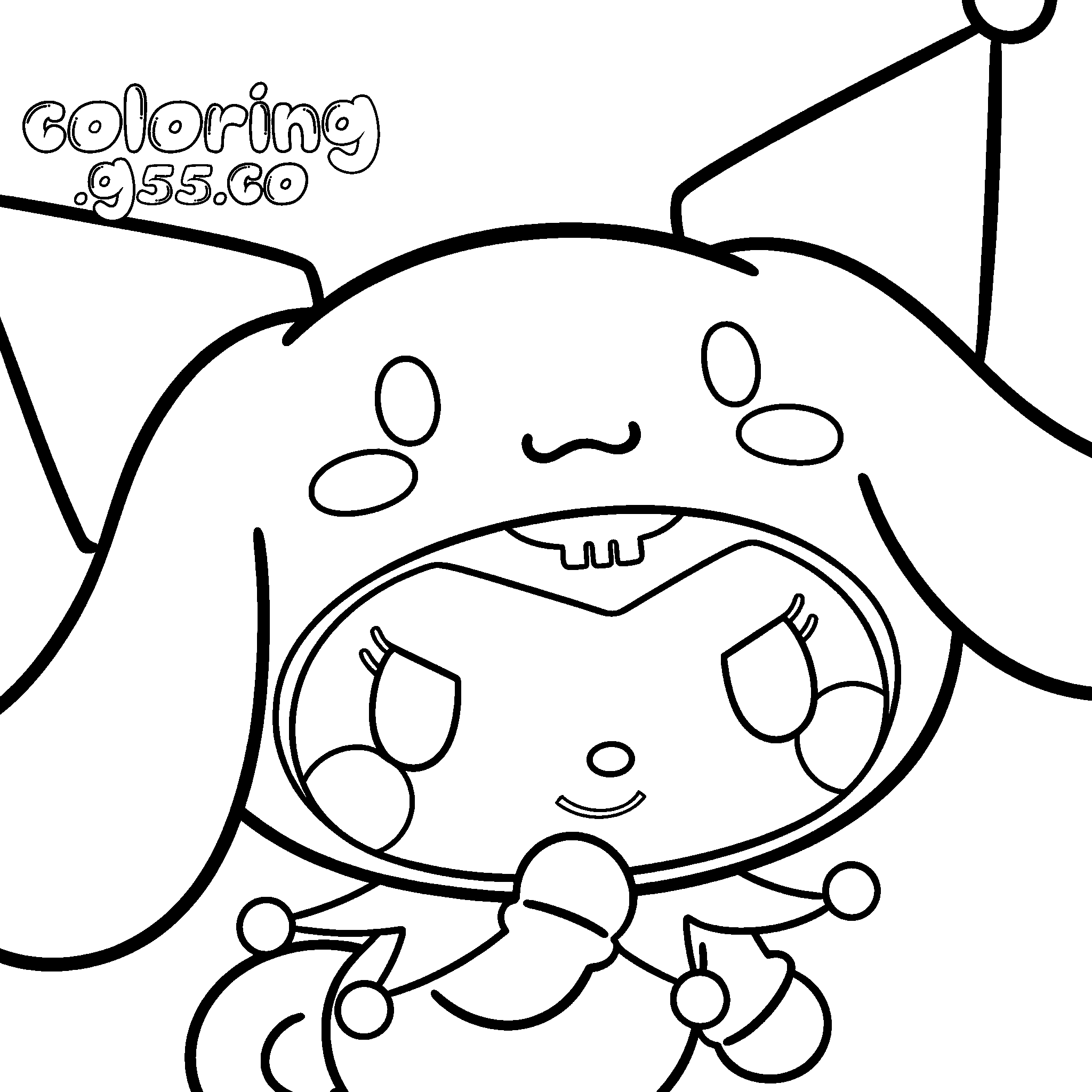 hello kitty friends kuromi cinnamoroll costume cosplay line art for kids