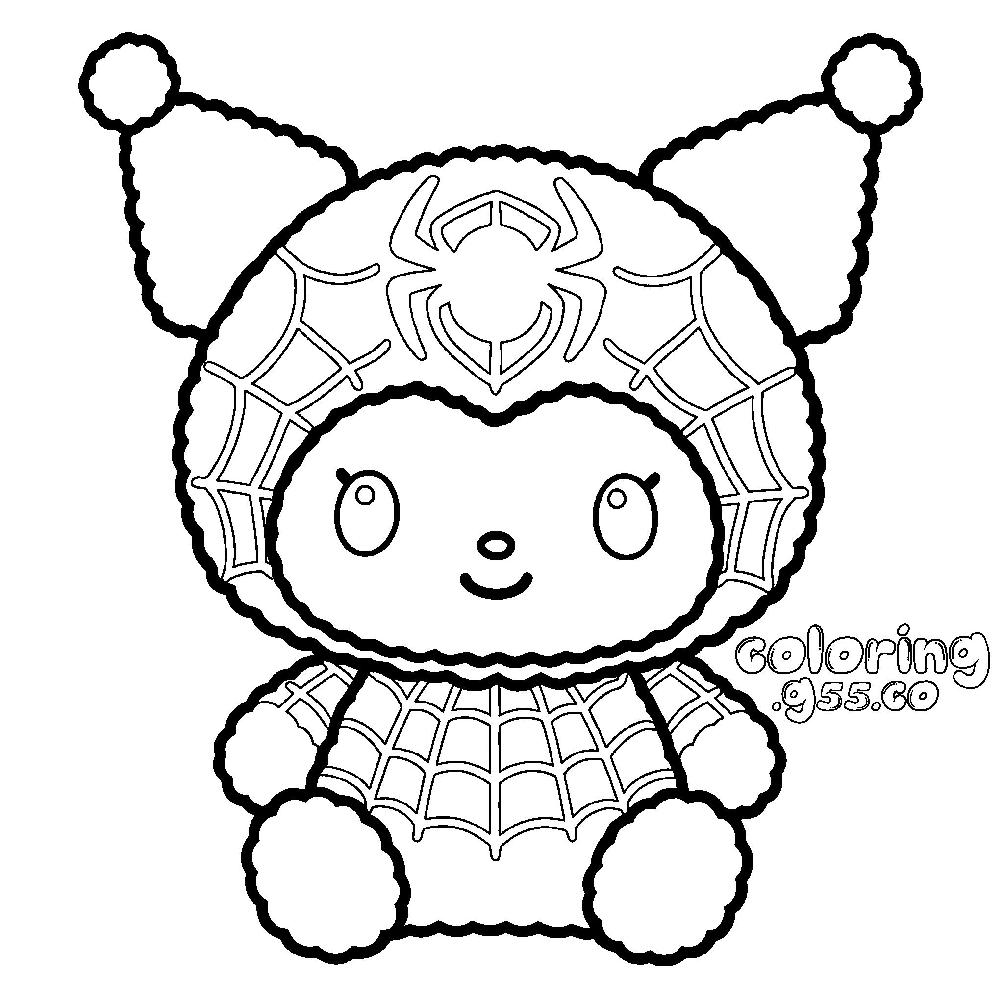 hello kitty friends kuromi spiderman costume superhero suit line art for kidshello kitty friends kuromi spiderman costume superhero suit line art for kids