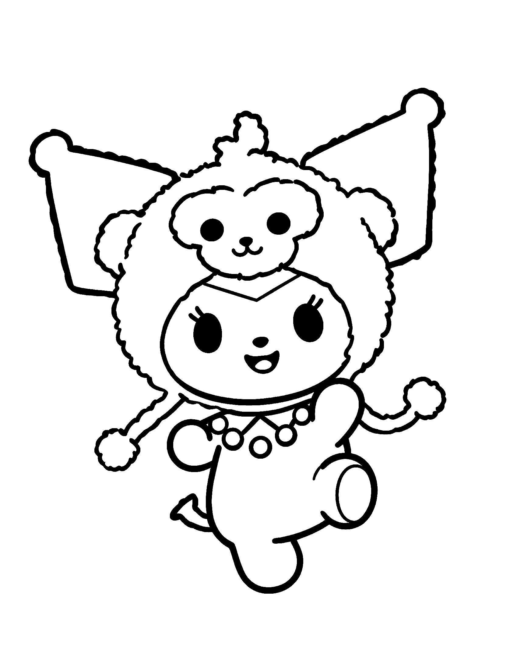 hello kitty kuromi costume line art art
