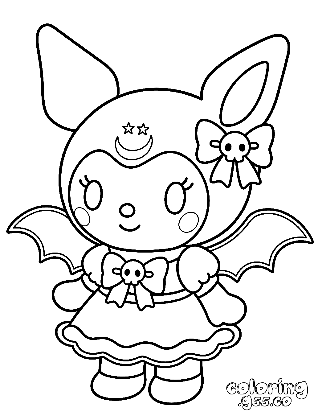 vampire kuromi bat wings halloween hello kitty friends line art for kids