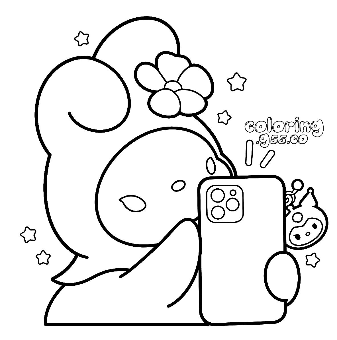 aesthetic my melody smartphone selfie hello kitty friends line art for kids