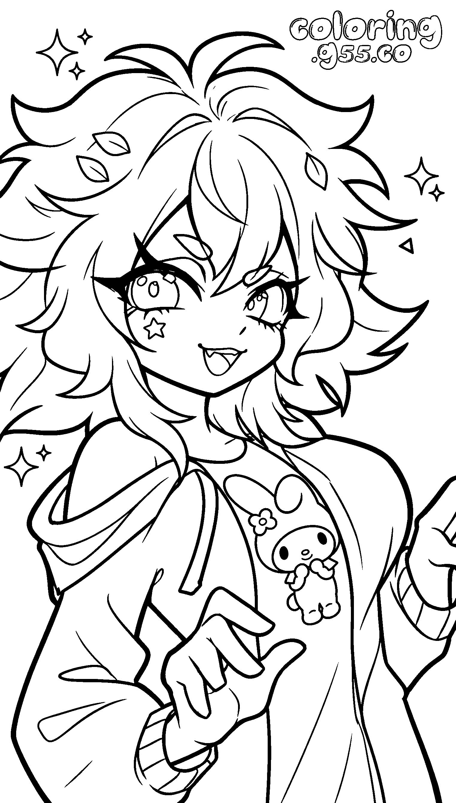 anime girl my melody shirt line art