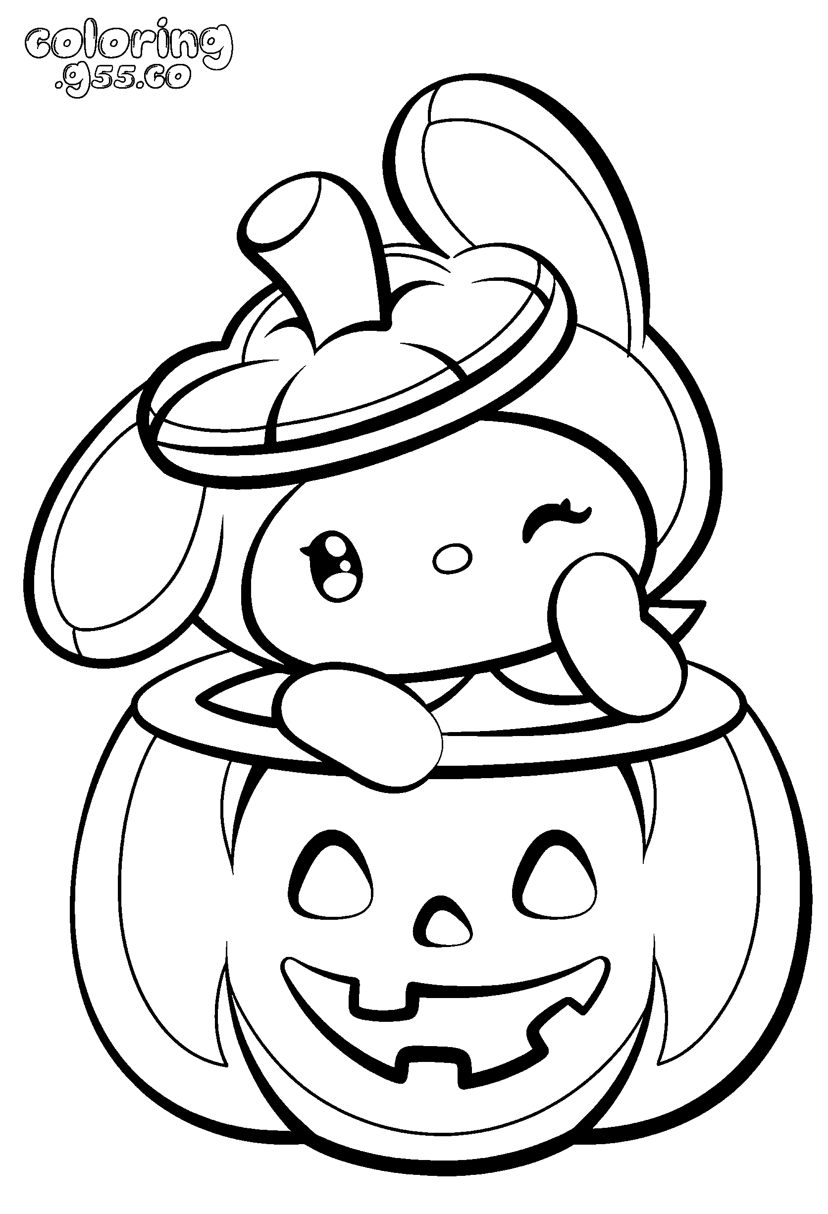 hello kitty my melody pumpkin halloween line art