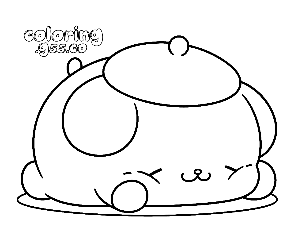 hello kitty friends pompompurin cute pudding sleeping line art for kids