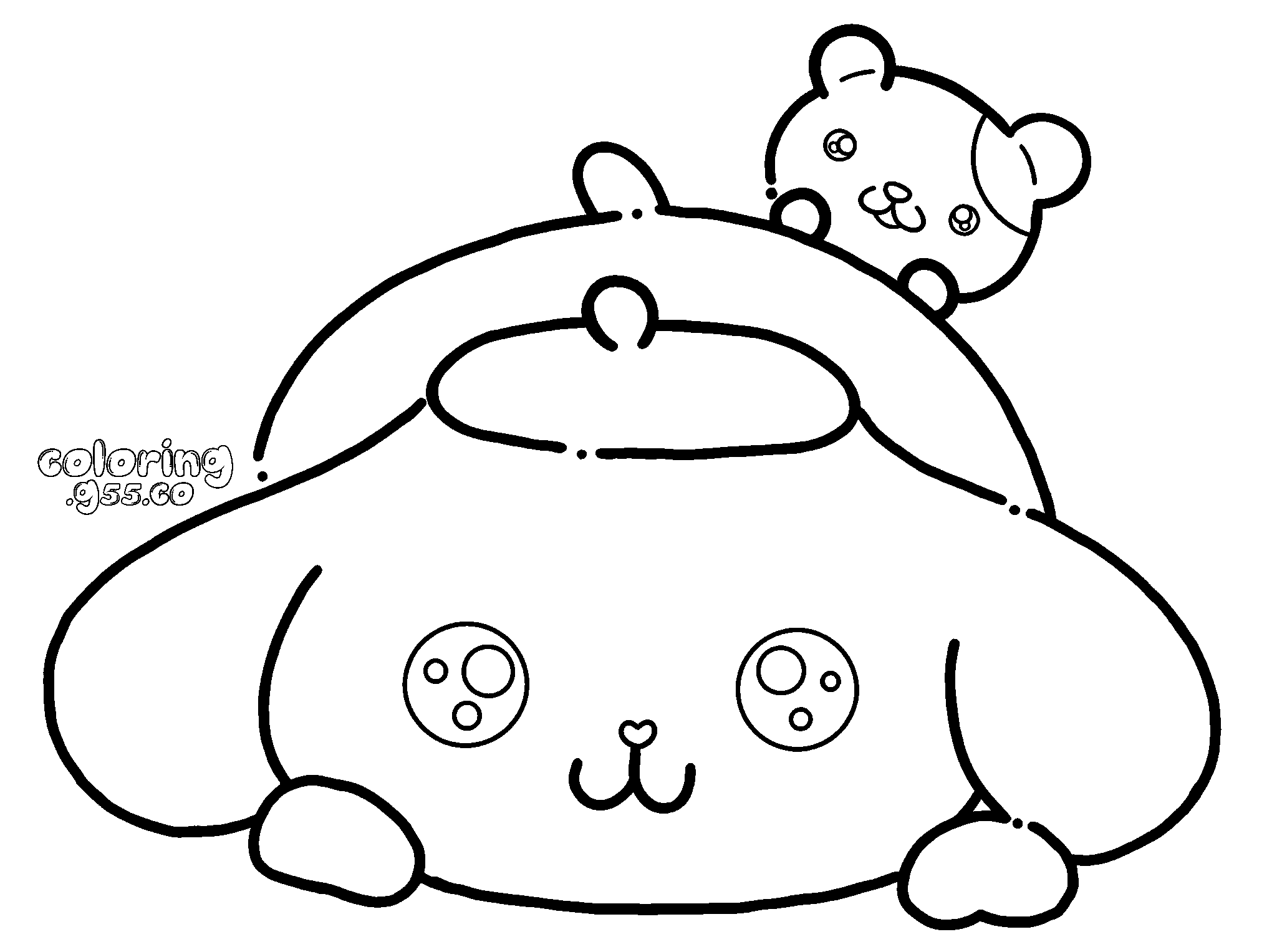 hello kitty pompompurin beret hamster line art for kids