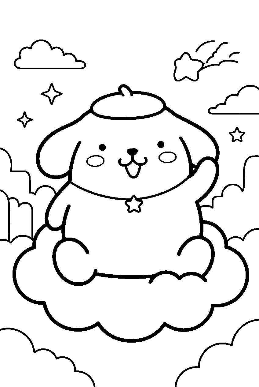 pompompurin in cloud kingdom line art