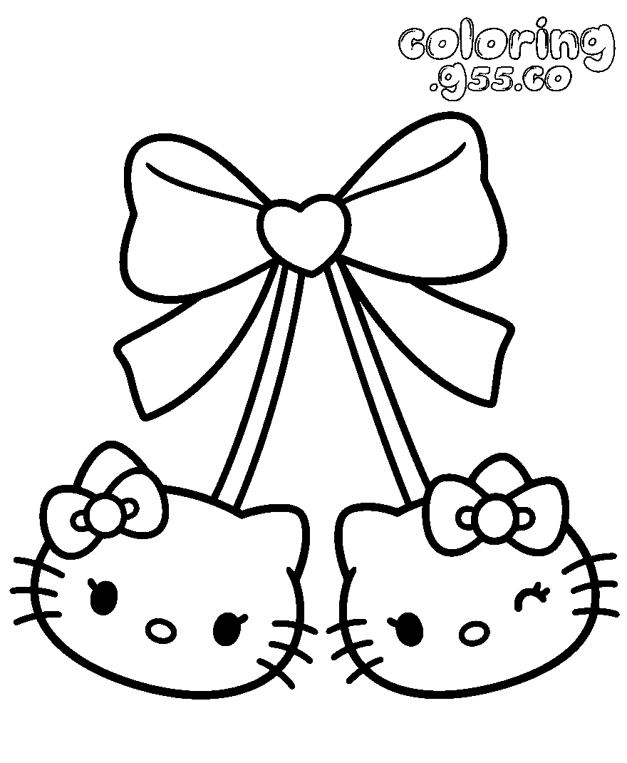 hello kitty cherry kawaii line art