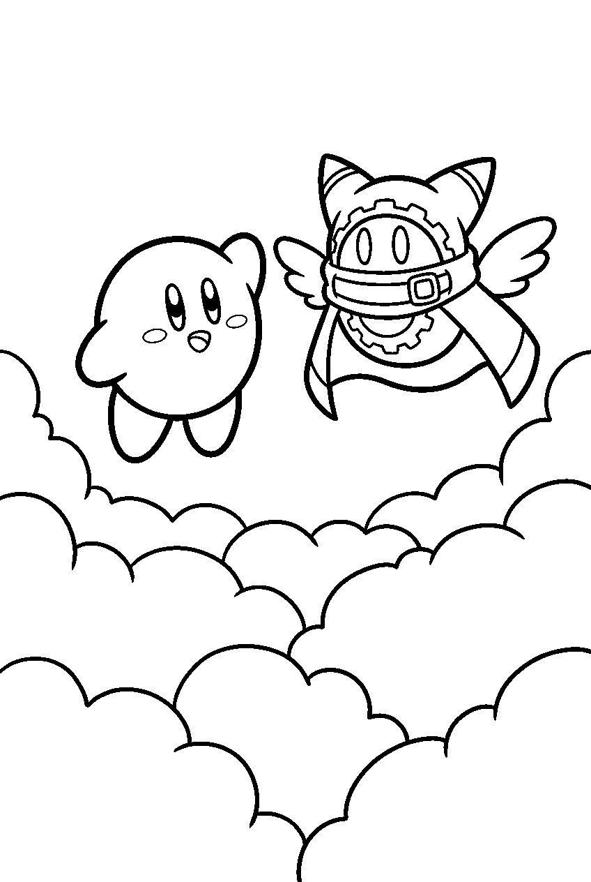 kirby magolor above the clouds line art