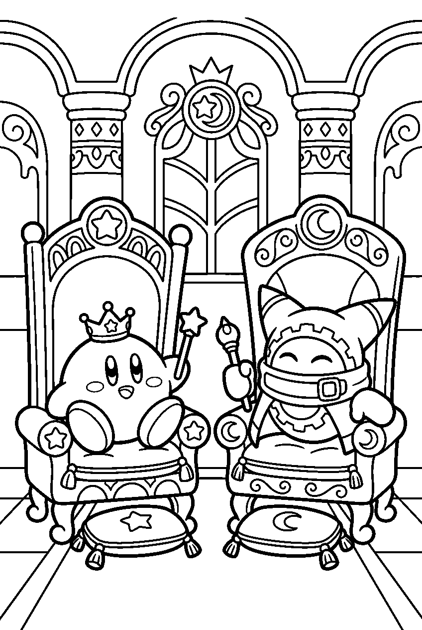 kirby magolor in royal throne room line art