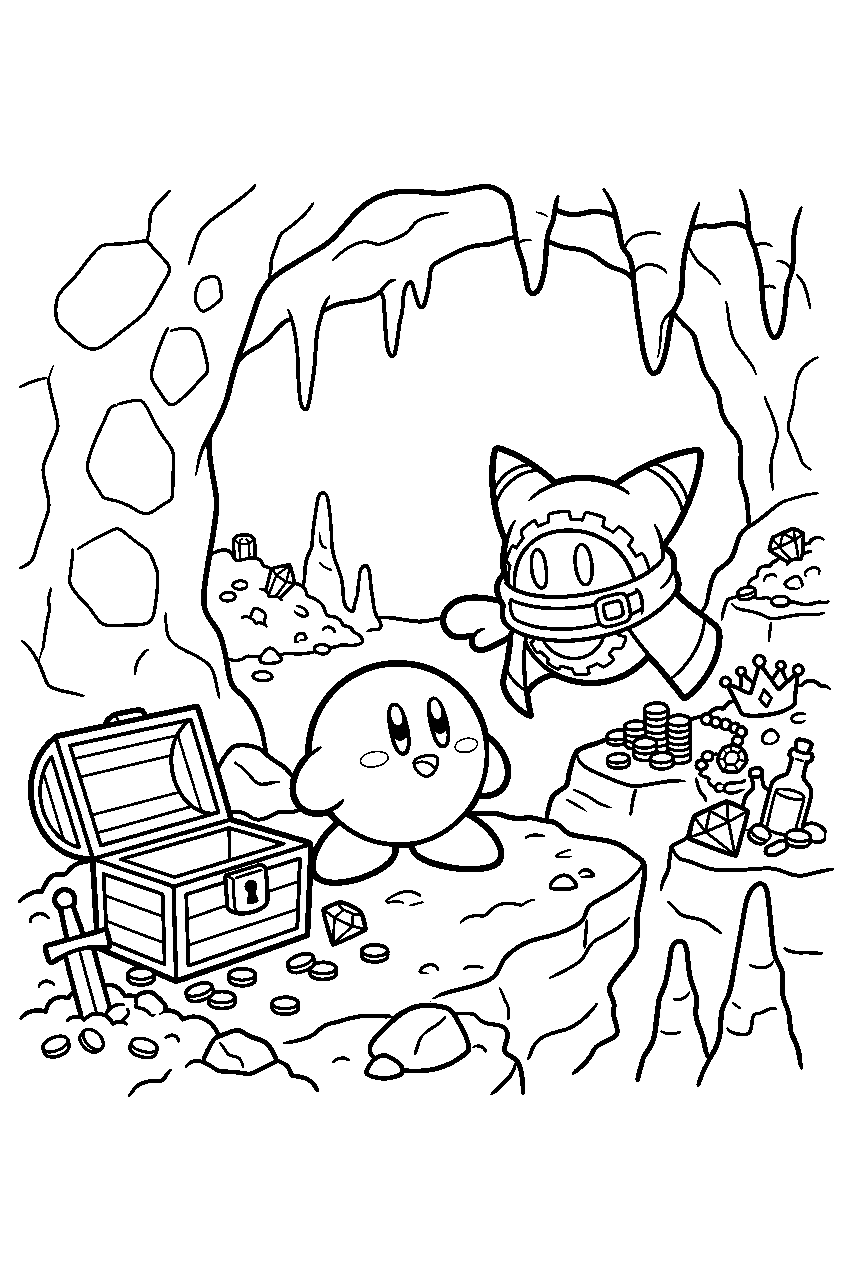 kirby magolor in treasure cave line art