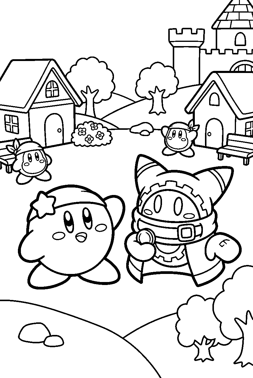 kirby magolor in waddle dee town line art